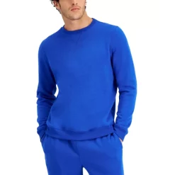 Deals 💯 ID Ideology Men's Fleece Pullover Crewneck Sweatshirt Deep Cobalt 🎁 -ID Ideology Sales unnamed file 104