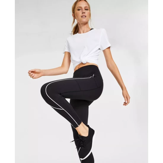 Hot Sale โ ID Ideology ๐ฉ Women's Contrast Piping 7/8 Leggings, Regular & Petite, Created For Macy's Black/pink Stripe ๐ 8 Hot Sale โ ID Ideology ๐ฉ Women's Contrast Piping 7/8 Leggings, Regular & Petite, Created For Macy's Black/pink Stripe ๐ - Image 6