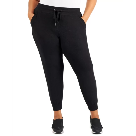 Brand new ⭐ ID Ideology Plus Size Drawstring Knit Joggers, Created For Macy's Storm Grey 🥰 7 Brand new ⭐ ID Ideology Plus Size Drawstring Knit Joggers, Created For Macy's Storm Grey 🥰 - Image 5