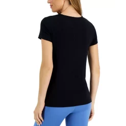 Flash Sale 🧨 ID Ideology 👩 Women's Side-Knot T-Shirt, Created For Macy's Deep Black ⌛ -ID Ideology Sales unnamed file 216