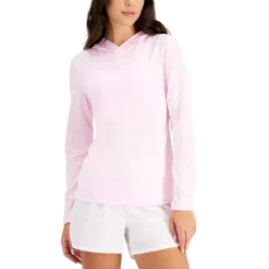 Best Pirce ✔️ ID Ideology 👩 Women's Essentials Hooded T-Shirt, Created For Macy's Barbell 🌟 -ID Ideology Sales unnamed file 223