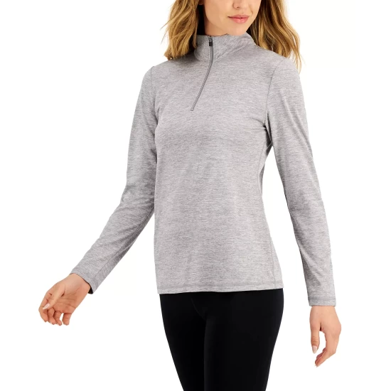 Discount 🎁 ID Ideology 👩 Women's Essentials Quarter-Zip Top, Created For Macy's Storm Grey 🎁 4 Discount 🎁 ID Ideology 👩 Women's Essentials Quarter-Zip Top, Created For Macy's Storm Grey 🎁 - Image 2