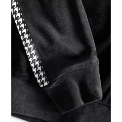 Brand new 😍 ID Ideology Big 👧 Girls Velour & Houndstooth Full-Zip Hoodie, Created For Macy's Deep Black 👍 -ID Ideology Sales unnamed file 282