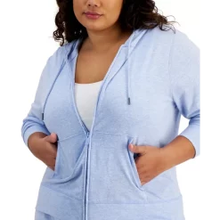 Buy 🧨 ID Ideology Plus Size Full-Zip Hooded Jacket, Created For Macy's Faded Blue Heather 🔥 -ID Ideology Sales unnamed file 361