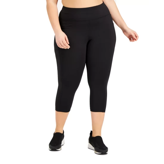 Promo ✨ ID Ideology Plus Size Cropped Leggings Deep Black 😉 4 Promo ✨ ID Ideology Plus Size Cropped Leggings Deep Black 😉 - Image 2
