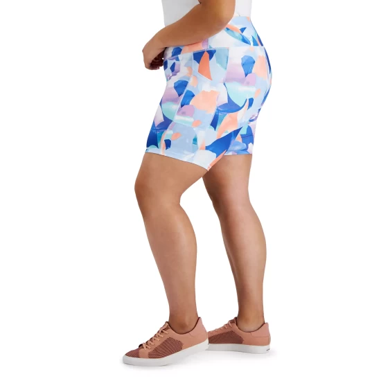 Best deal 🔥 ID Ideology Plus Size Floating Petals 7 Biker Shorts, Created For Macy's Petal Bluebelle 😉 6 Best deal 🔥 ID Ideology Plus Size Floating Petals 7 Biker Shorts, Created For Macy's Petal Bluebelle 😉 - Image 4