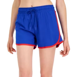 Coupon 🔔 ID Ideology 👩 Women's Contrast-Trim Shorts, Created For Macy's Deep Cobalt 💯 -ID Ideology Sales unnamed file 657