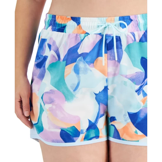 Cheap ⌛ ID Ideology Plus Size Floating Petals Tipping-Detail Run Shorts, Created For Macy's Petal Bluebelle 🌟 5 Cheap ⌛ ID Ideology Plus Size Floating Petals Tipping-Detail Run Shorts, Created For Macy's Petal Bluebelle 🌟 - Image 4