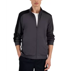 Outlet 🛒 ID Ideology Men's Regular-Fit Moisture-Wicking Knit Jacket, Created For Macy's Native Grn/ Blk ❤️ -ID Ideology Sales unnamed file 82