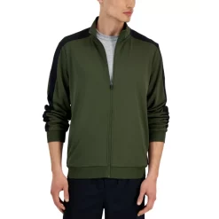 Outlet 🛒 ID Ideology Men's Regular-Fit Moisture-Wicking Knit Jacket, Created For Macy's Native Grn/ Blk ❤️ -ID Ideology Sales unnamed file 83