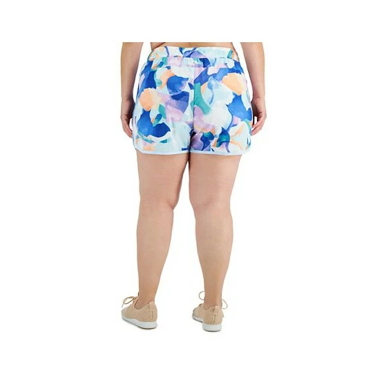 Cheap ⌛ ID Ideology Plus Size Floating Petals Tipping-Detail Run Shorts, Created For Macy's Petal Bluebelle 🌟 3 Cheap ⌛ ID Ideology Plus Size Floating Petals Tipping-Detail Run Shorts, Created For Macy's Petal Bluebelle 🌟 - Image 2