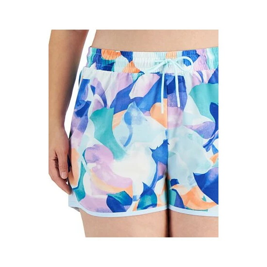 Cheap ⌛ ID Ideology Plus Size Floating Petals Tipping-Detail Run Shorts, Created For Macy's Petal Bluebelle 🌟 4 Cheap ⌛ ID Ideology Plus Size Floating Petals Tipping-Detail Run Shorts, Created For Macy's Petal Bluebelle 🌟 - Image 3